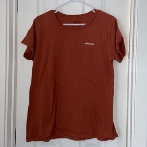 Patagonia Cotton Logo Tee Shirt - Burnt Orange